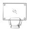 Chair and table house furniture plan top view hand drawn layout illustration