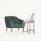 Chair table and laptop modern office or home furniture white background flat
