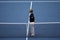 Chair umpire Marija Cicak ready for US Open 2015 women final match between Roberta Vinci and Flavia Pennetta