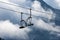 Chairlift - Elevated passenger ropeway in Italian Alps
