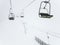 Chairlift in a foggy weather