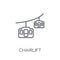 chairlift linear icon. Modern outline chairlift logo concept on