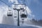 Chairlift in low cloud Austria