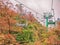 Chairlift Ropeway Crossing the mountain on Tianmen mountain national park in autumn Season