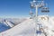 Chairlift in a ski resort. Sochi, Russia