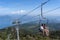 Chairlift to the top of Monte Mottarone near Stresa in northern Italy