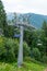 Chairlift tower in Carpathian Mountains