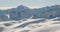 Chairlift view of mountain ridges and Alps peaks in Samnaun - Ischgl - Paznaun ski resort, located in Austria and Switzerland