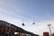 Chairlifts in a winter resort. Palandoken mountains, Erzurum in turkey