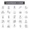 Chairman line icons, signs, vector set, outline illustration concept