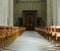 Chairs benches of a catolic belgian church