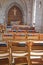 Chairs and bibles in the church.