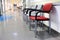 Chairs in the hallway of the hospital. Hospital interior