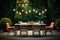 Chairs and overhead lights, a welcoming dining area centerpiece