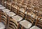 Chairs with straw seat before the show