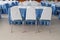 Chairs and tables prepared for seminar meeting room