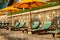 Chairs and umbrella on stunning tropical beach