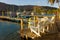 Chairs on a wooden deck in the windward islands