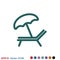 Chaise lounge icon logo, illustration, vector sign symbol for design