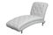 Chaise lounge with white leather upholstery isolated on white background