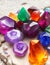 Chakra crystal stones, calm energy flow, art mind spiritual mental health therapy