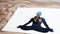 Chakra human lotus pose yoga abstract mind mental smoky quartz stone power watercolor painting illustration design hand drawing