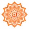 Chakra vector illustration. Sacral chakra symbol. For logo yoga healing meditation. Beautiful outline mandala. Ethnic