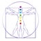 Chakras Female Body Vitruvian Woman Rainbow Colors