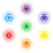 Chakras icons set