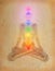 Chakras over a human body