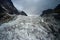 Chalaadi Glacier. Shooting from a drone, overcast