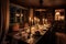 chalet dining room, with cozy atmosphere and candlelight for special occasion