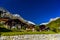 Chalet and hotels in swiss village in Alps, Leukerbad, Leuk, Vis