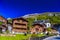 Chalet and hotels in swiss village in Alps, Leukerbad, Leuk, Vis