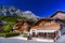 Chalet and hotels in swiss village in Alps, Leukerbad, Leuk, Vis