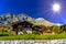 Chalet and hotels in swiss village in Alps, Leukerbad, Leuk, Vis