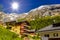 Chalet and hotels in swiss village in Alps, Leukerbad, Leuk, Vis