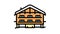 chalet house color icon animation