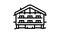 chalet house line icon animation