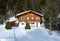 Chalet in Jura mountain, Switzerland, by winter