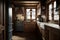 chalet kitchen with traditional wooden cupboards and vintage appliances