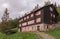 Chalet under mountain Suchy Vrch, national park Mala Fatra, Slovakia, spring sunset time