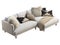 Chalet white fabric upholstery sofa with chaise lounge. 3d render