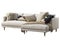 Chalet white fabric upholstery sofa with chaise lounge. 3d render