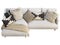 Chalet white fabric upholstery sofa with chaise lounge. 3d render