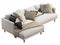 Chalet white fabric upholstery sofa with chaise lounge. 3d render