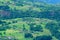 The chalets in the Countryside towards Passy in the Mont Blanc Massif in Europe, France, the Alps, towards Chamonix, in summer, on