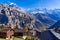 Chalets of Murren village with Jungfrau montain, Berner Oberland