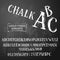 Chalk abc latin and cyrillic ir retro style