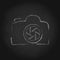 Chalk art simple camera sketch logo